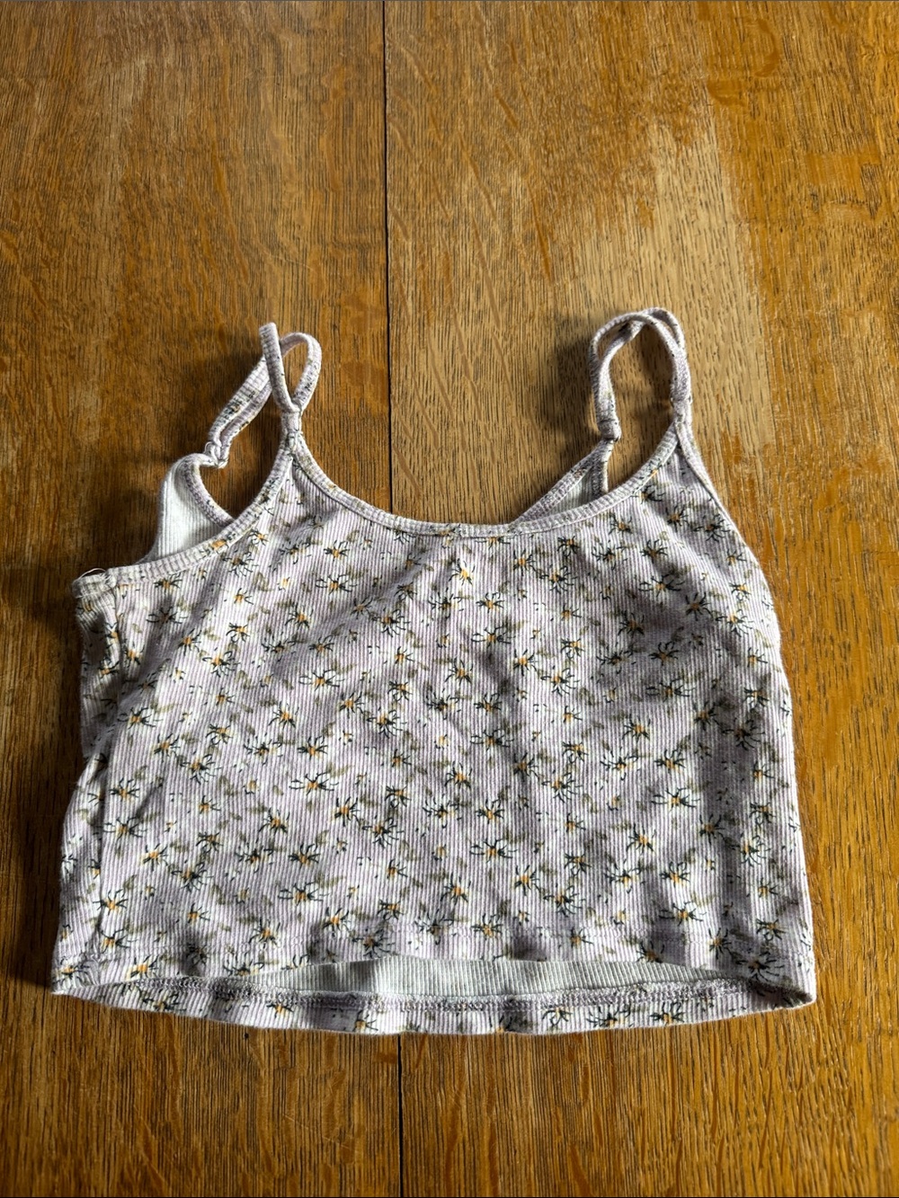 Hollister White Ribbed Tank Top with Faded Logo